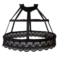 2021 new women victorian petticoat 2 hoops crinoline lolita fishbone cage lace underskirt