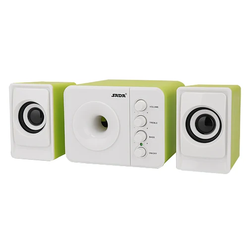 Green-White SADA D-205, новинка, полный спектр, 3D стерео сабвуфер, басов, ПК, динамик, портативный, музыка, DJ, USB, компьютерные колонки для ноутбука, телевизора - Цвет: Green-White