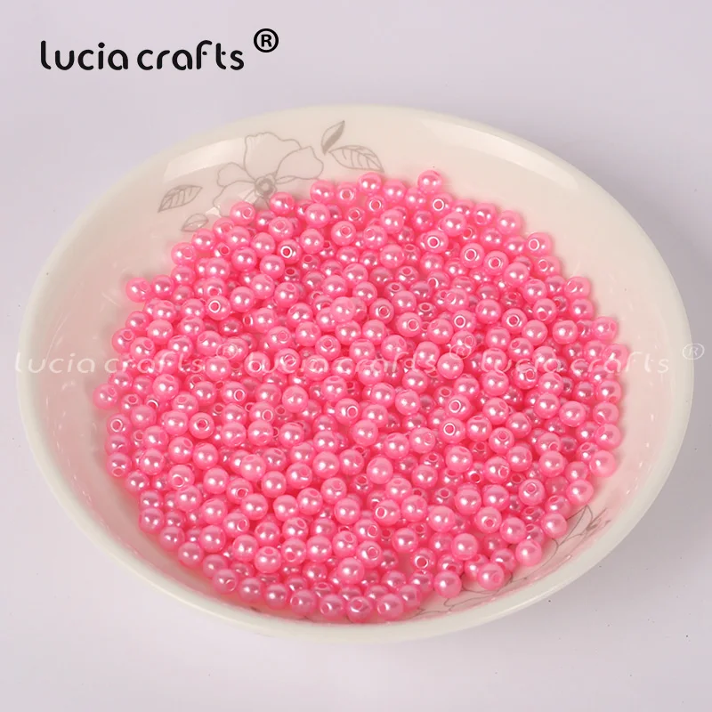 Lucia crafts, 4 мм, 500 шт./лот, разноцветные Круглые бусины с имитацией жемчуга, аксессуары для изготовления своими руками, E0813