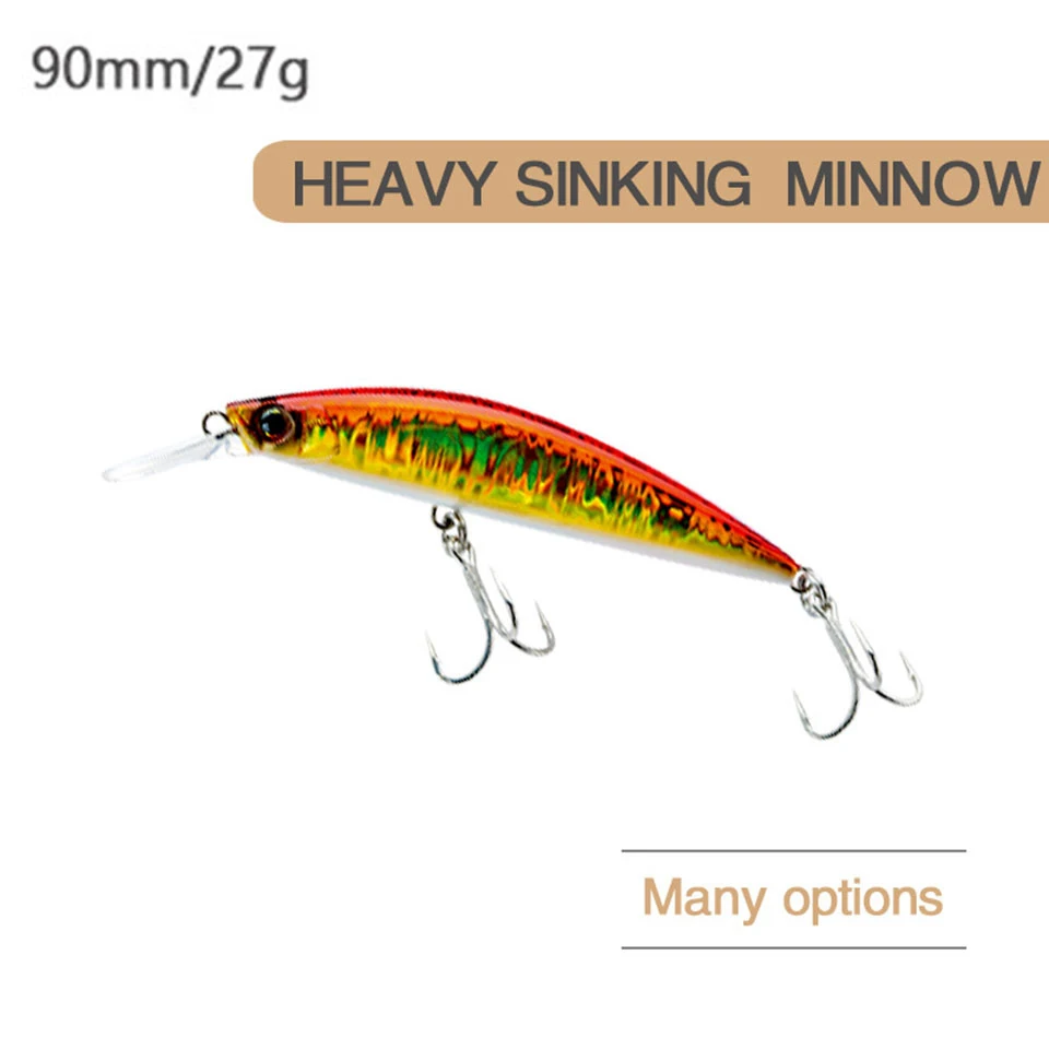 New Outdoor Fishing Lure Length 90mm Weight 27g Sinking Submerged Swing Bait 3D Eye Bionic Artificial Hard | Спорт и развлечения