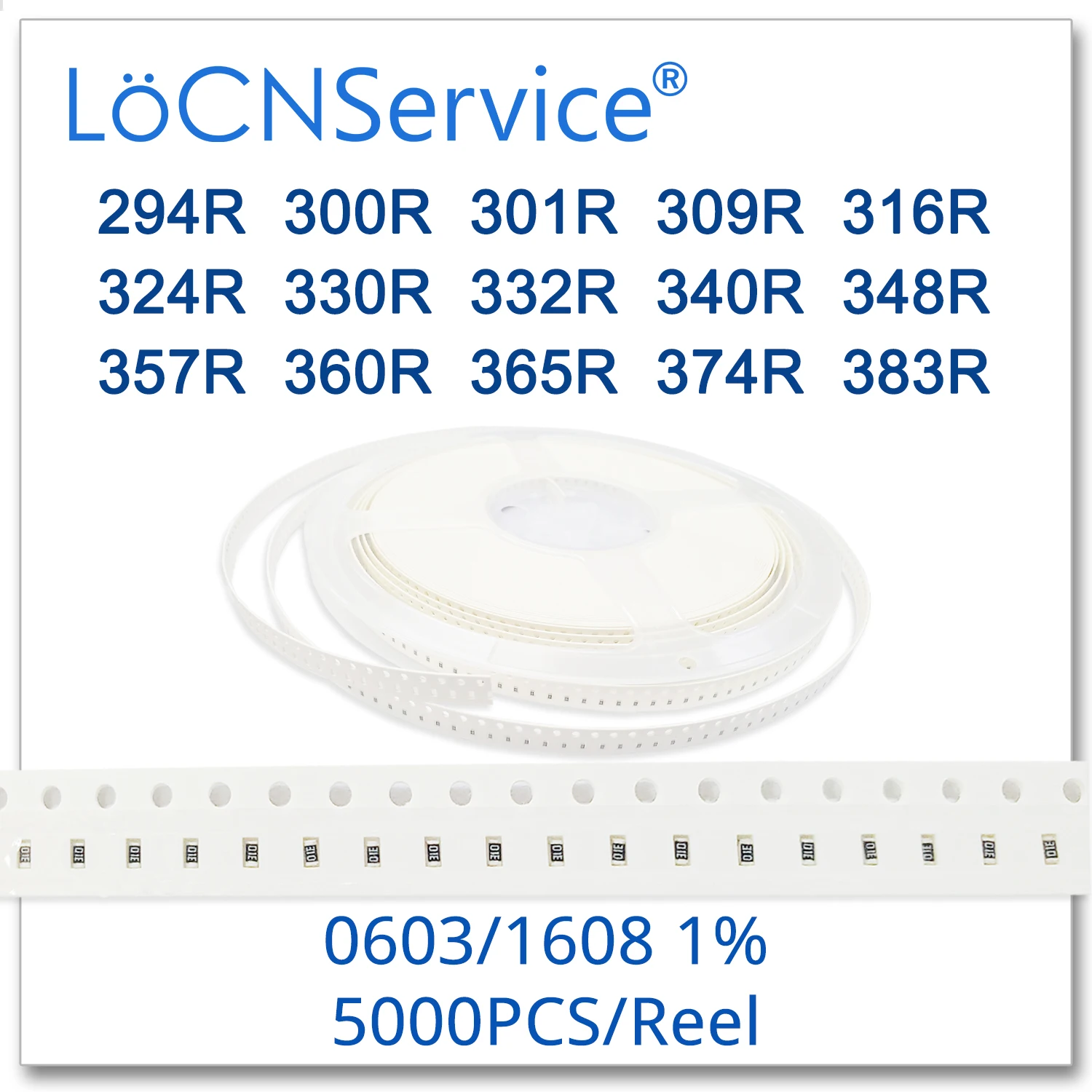 

LoCNService 0603 1% 5000 шт. 294R 300R 301R 309R 316R 324R 330R 332R 340R 348R 357R 360R 365R 374R 383R 1608 резистор Ом