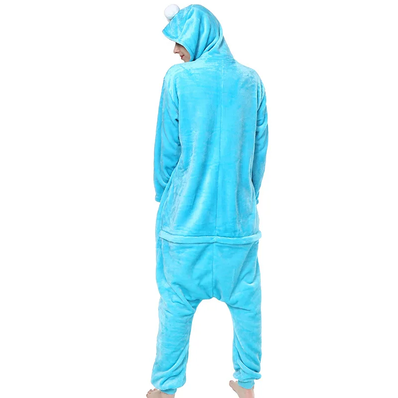 Мультяшные слитные пижамы синие красные Улица Сезам Симпатичные парные мужские