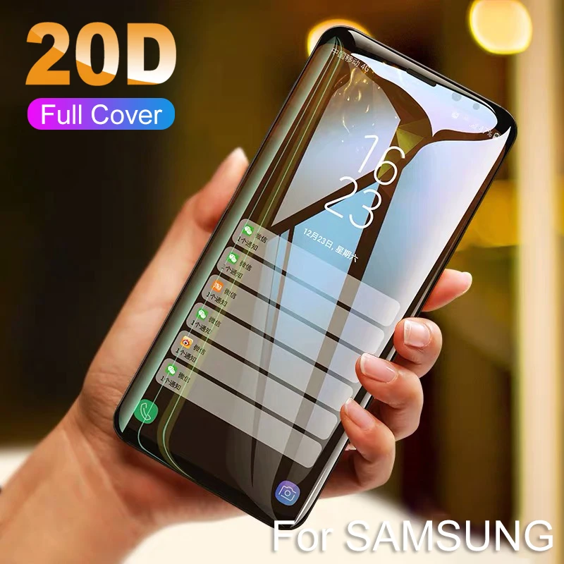 20D изогнутое полное покрытие защитное закаленное стекло для samsung S10 S8 S9 Plus Note 8 9 10 +