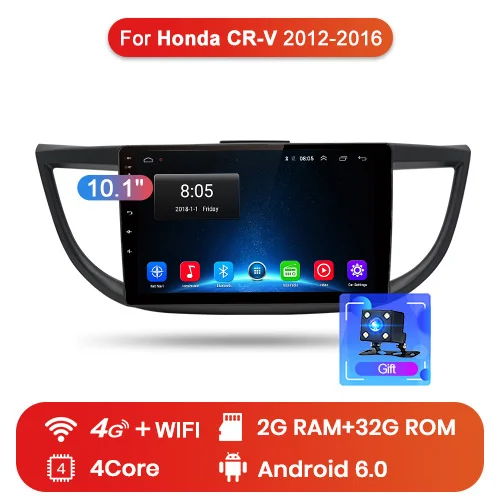 4G (2GB 32GB) Junsun автомагнитола Android 9.0 2G+ 32G 4G Автомобильный мультимедийный аудио плеер навигация gps магнитола 2 din для Honda CRV 2012 2013 без DVD c камера заднего вида - Цвет: 4G (2GB 32GB)