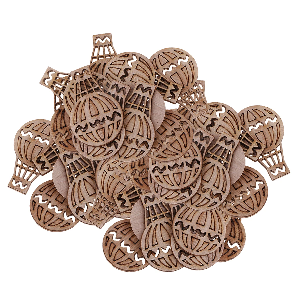 100 штук деревянные вырезы воздушные шары формы деревянное украшение ремесла | Дом