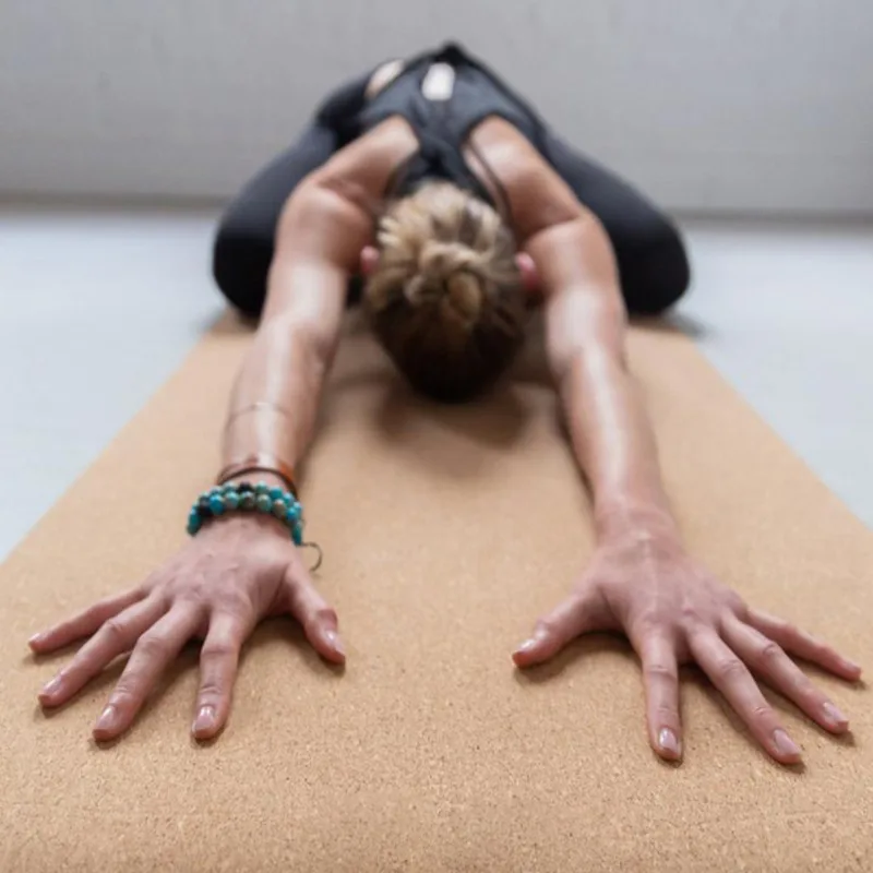 Натуральная пробка для йоги TPE Фитнес Коврик без запаха Анти скольжения Пилатес