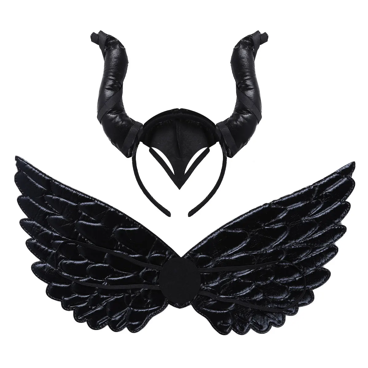 Хэллоуин Косплэй сглаз ведьма Рога черные крылья летучей мыши с/без рога шляпа