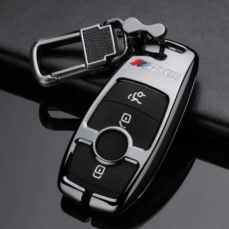 Цинковый сплав, автомобильный брелок, чехол для Mercedes Benz E Class E200L E260 E300L E320L W213 S, аксессуары для стайлинга автомобилей - Название цвета: black buckle set