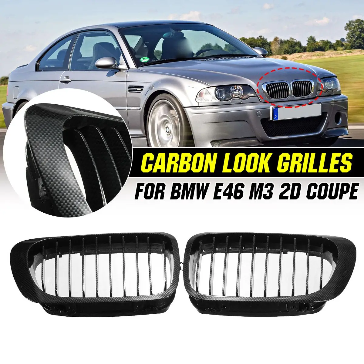 

Передняя решетка радиатора для BMW E46 M3 3 SERIES 2DOOR COUPE 1999 2000 2001 2002 2003