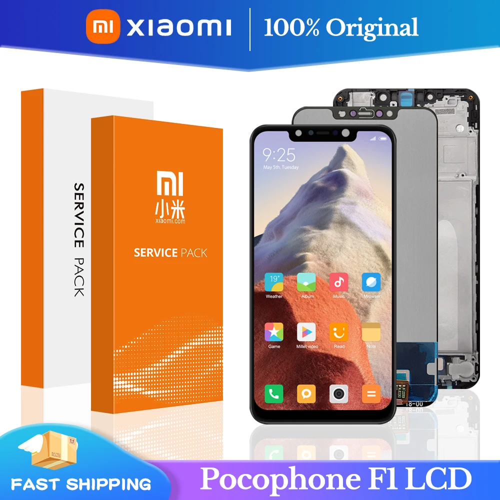 6 18 &quotОригинальный ЖК-дисплей с рамкой для замены Xiaomi Pocophone F1 экран дигитайзер POCO