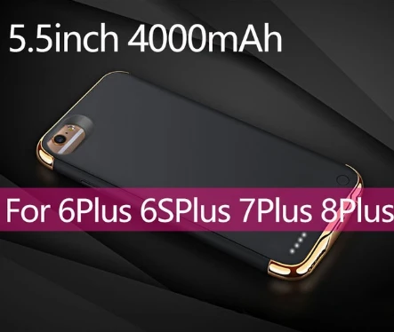 Ультра тонкая батарея чехол для iPhone 6 6 S 7 8 3500/4000 мА/ч, Мощность банковская карта чехол внешнее резервное зарядное устройство чехол для iPhone 6 6s 7 8 plus - Цвет: 6P 6SP 7P 8P Black