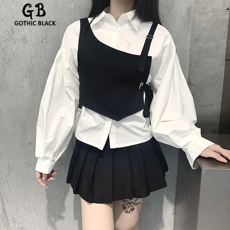 

Женский кружевной топ Gothblack, однотонный свободный камзол без рукавов с треугольным вырезом и вышивкой на лето, 2020