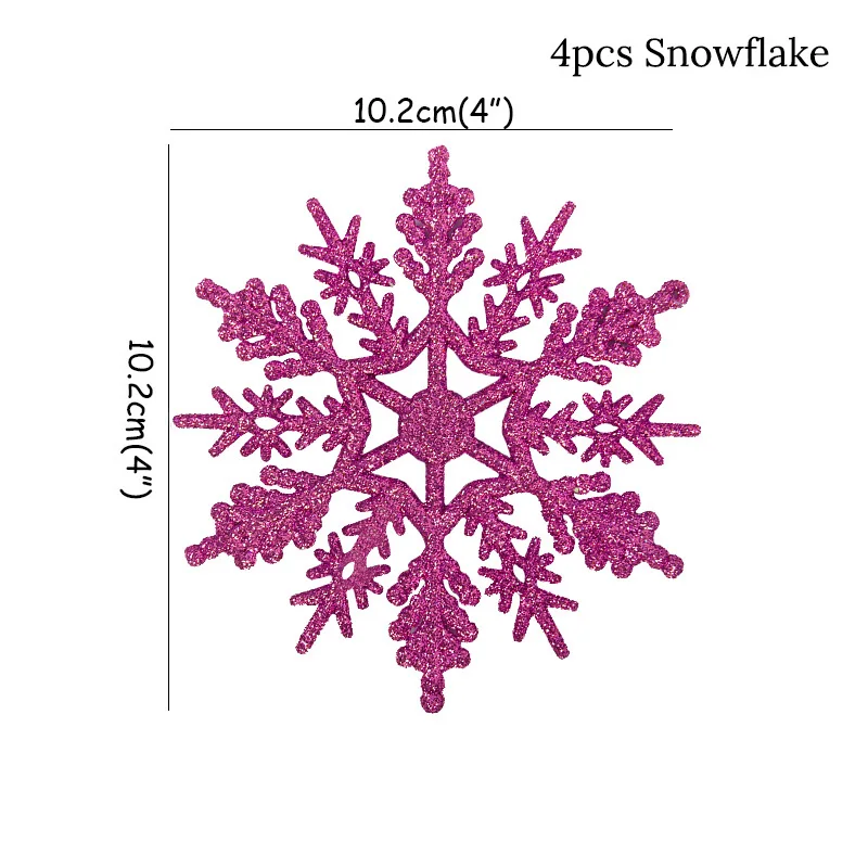 4pcs Snowflake 4/30 шт. белый Пластик поддельные Снежинка Подвески для рождественской вечеринки Подвески год Рождественская елка украшения вечерние украшения для носа - Цвет: 4pcs Snowflake