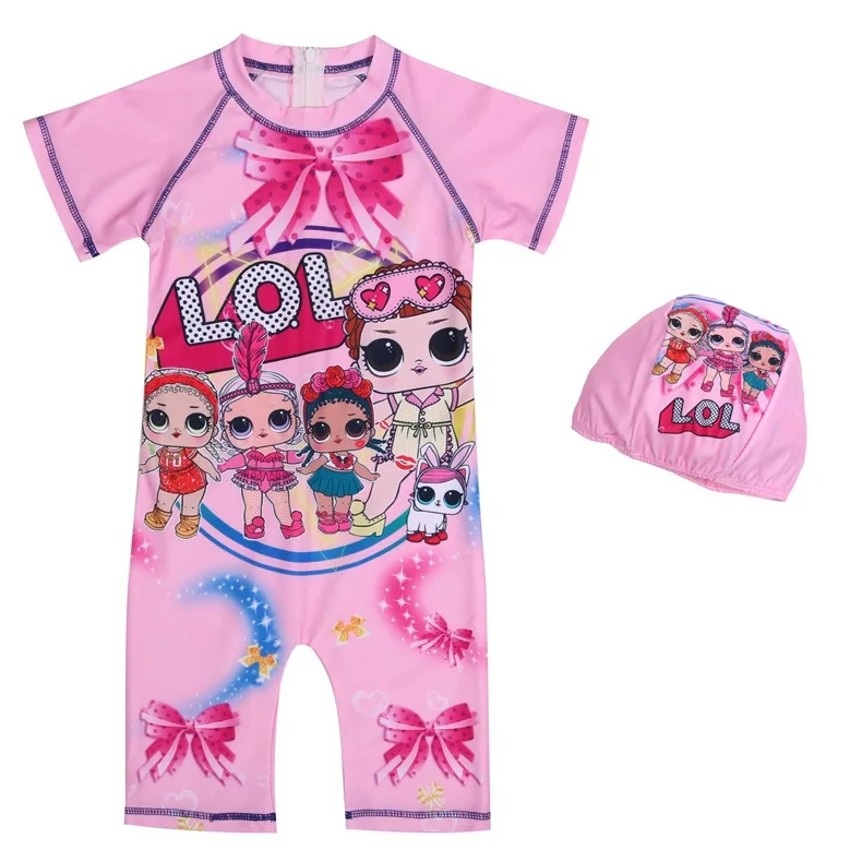 Новинка 2019 года цельный купальник с рисунком для девочек детская одежда большим