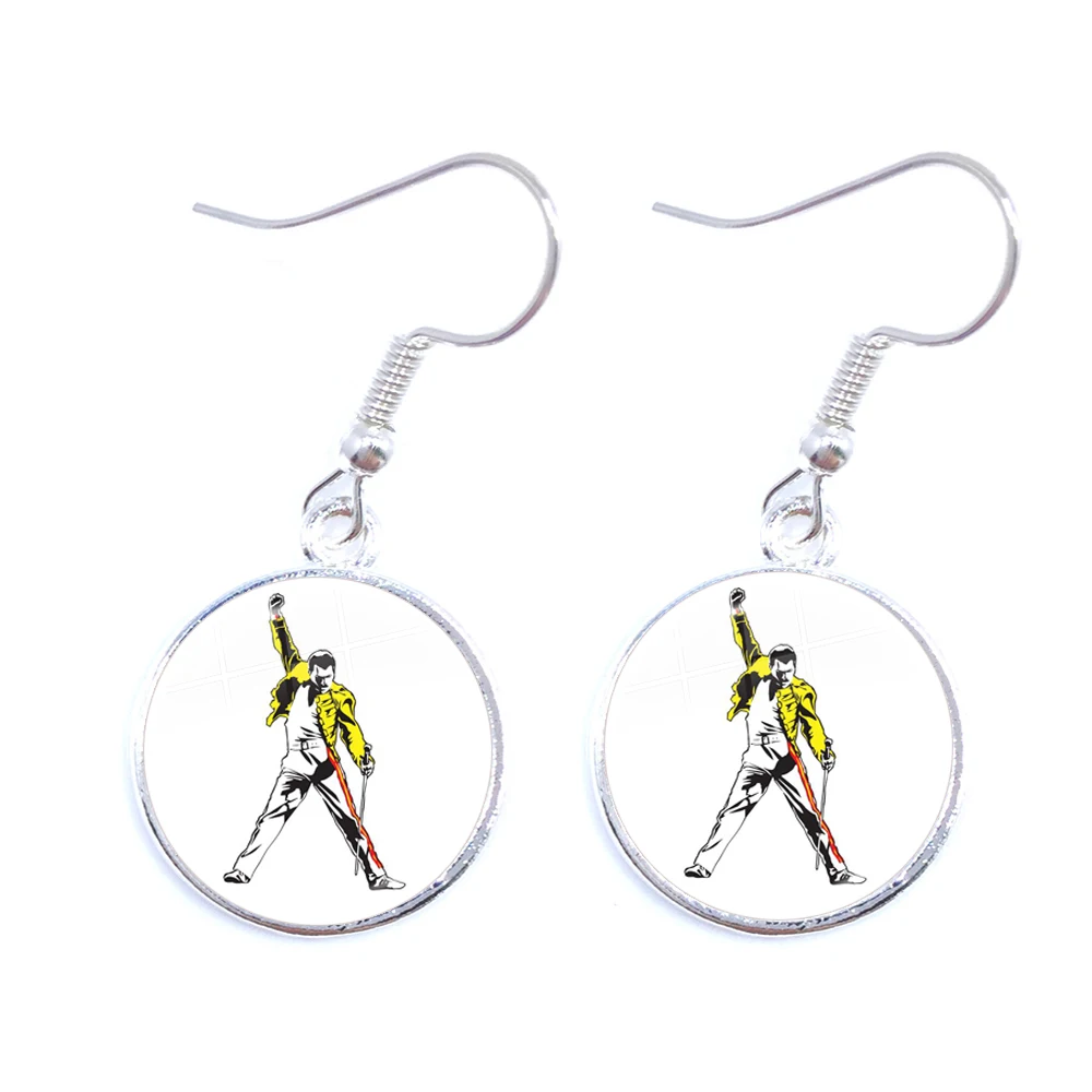 Фредди Меркурий 16 мм стеклянные кабошон висячие серьги милые ювелирные изделия