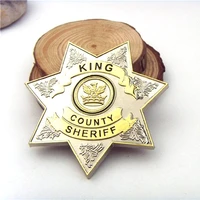 new fashion movie jewelry trendy the walking dead uniform star king county sheriff grimes zinc alloy badge brooch pins