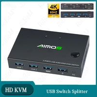2022 4k hdmi switch 2 in 1 box for 2 pc sharing usb kvm mouse keyboard printer plug paly video display splitter swltch splitter