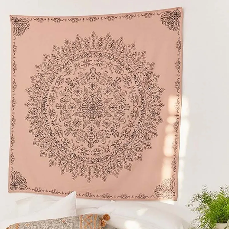 

Home Colorful Mandala Theme Tapestry Polyester Fabric Tapestry Wall Hanging Picnic Mat Blanket Bedspread Beach Towels Products