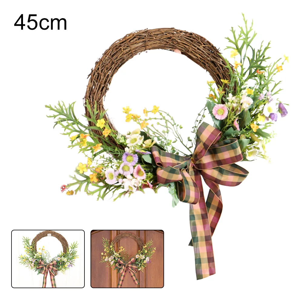 

Spring Wreath Indoor Outside Home Decor Bedroom Backyard Holiday Living Room Hotel For Front Door Farmhouse Festival Garden