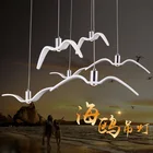 Скандинавская Подвесная лампа в виде чайки, дизайнерские светодиодные люстры для бара, кухни, люстра с птицами, потолочный светильник, осветительный прибор