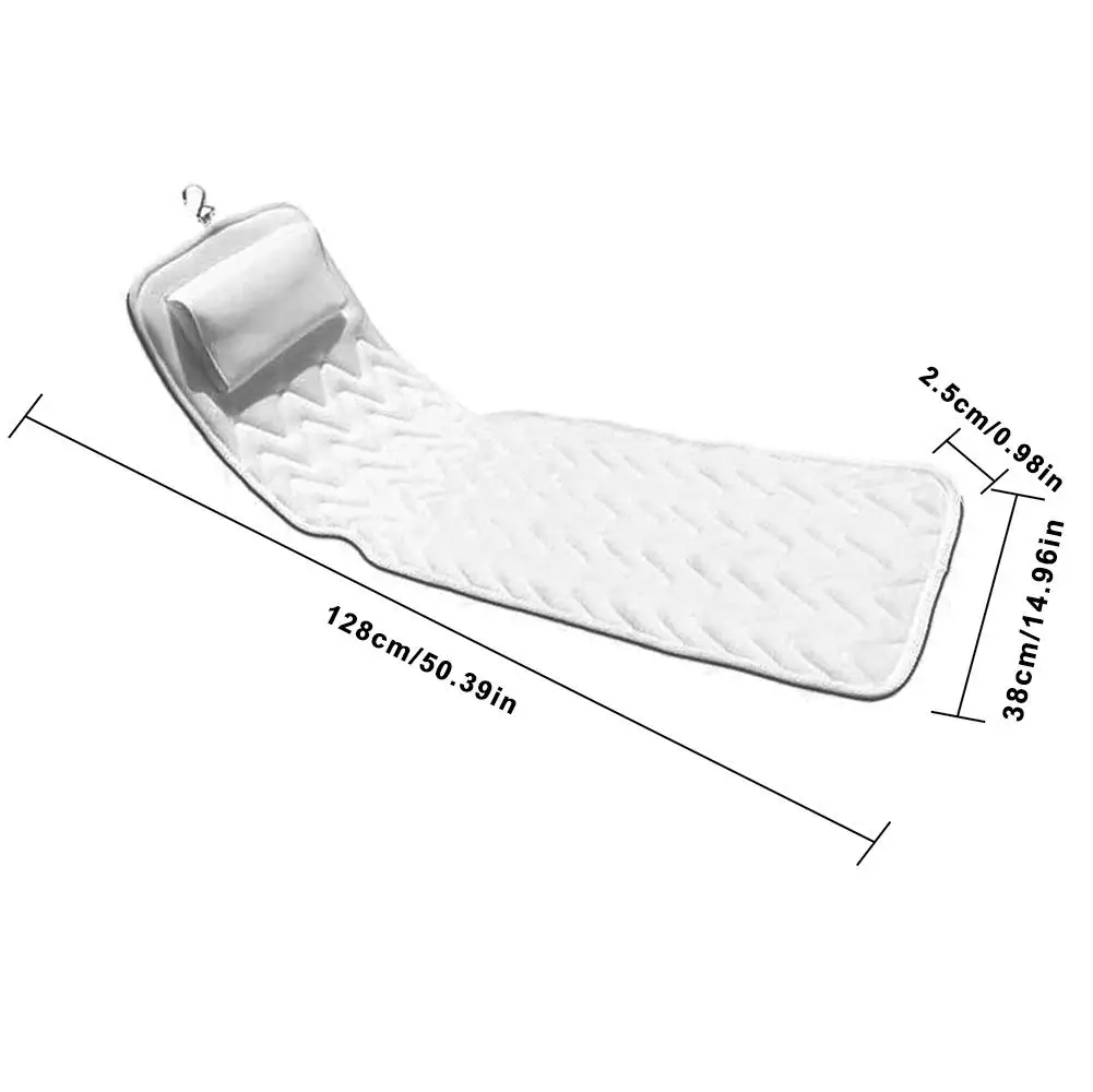 

Bath Cushion Extra-Large Full Body Bath Tub Pillow Non-Slip Spa Bathtub Mat Mattress Pad Super Thick Breathable 3D Mesh Layers