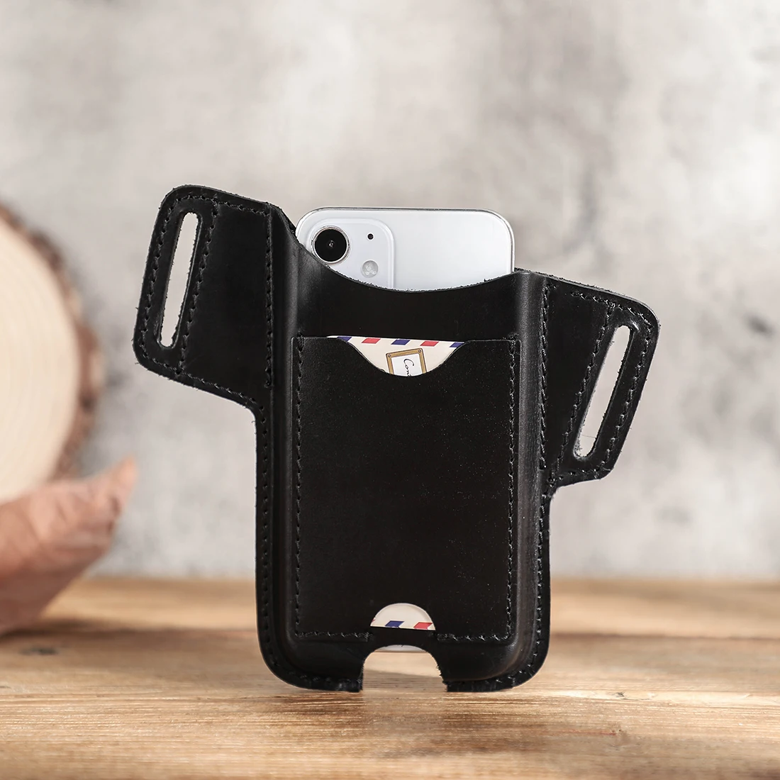 Мужская поясная сумка мобильный телефон забавная для бега из 100% воловьей кожи