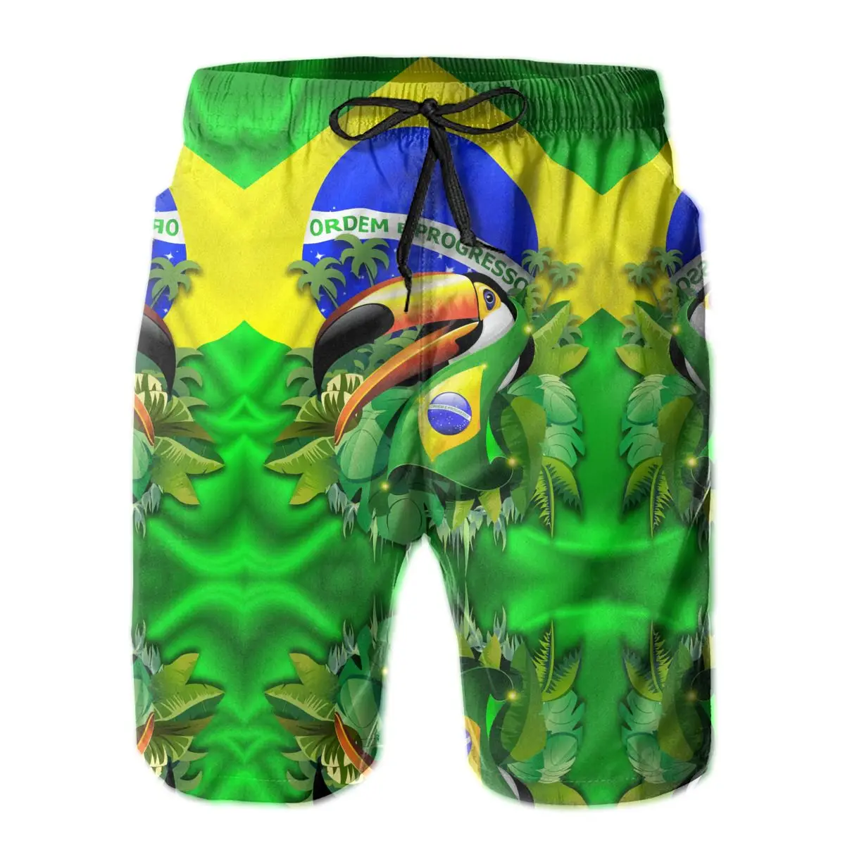 Causal Print Breathable Quick Dry Promo Funny Novelty Loose Clothing Toco Toucan On Brazil Flag Hawaii Pants