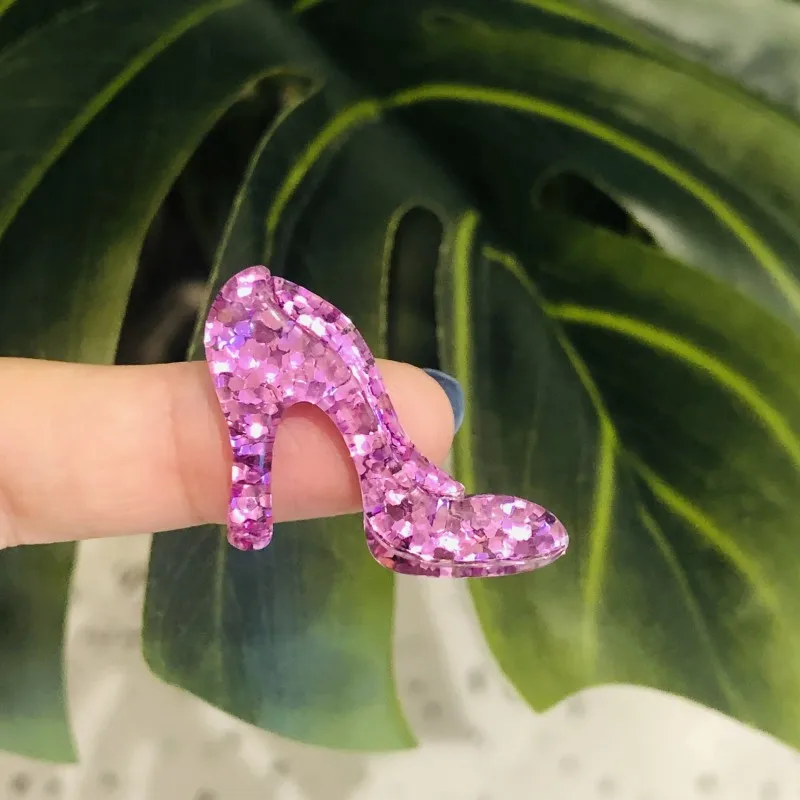 Милые полимерные туфли на высоком каблуке с плоской задней поверхностью 20 шт.