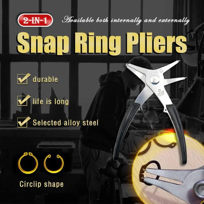 

2-in-1 Snap Ring Pliers Internal External Pliers Retaining Clips Snap Spring Ring Circlip Removal Install Plier Hand Tool