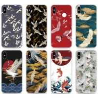 soft silicone vintage crane phone case for oppo find x2 pro a9 a8 a5 a31 2020 a91 ax5s realme 5 6 x50 reno a 3 pro back cover