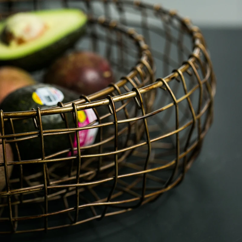 Корзина для хранения из кованого железа в стиле ретро скандинавский ветер