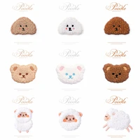 ahyonniex high quality plush dog bear parch iron on patches badges for baby stickers on clothes scarf diy stripes cute applique
