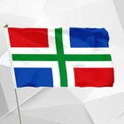 Флаг Нидерландов Гронингена 90x150 см 3x5 футов 120 г 100D полиэстер двойная строчка Высокое качество Бесплатная доставка Нидерланды
