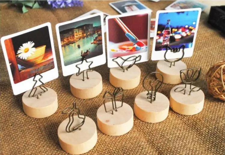 Деревянная подставка с зажимом на свадьбу деревянная рамка для фото Клип