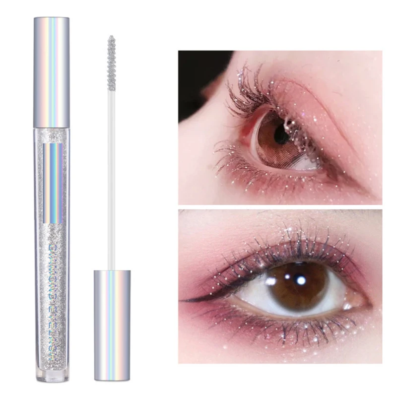 

Long Lasting Waterproof Diamond Glitter Mascara Water Dropping Quick Dry Makeup Shimmering Thick Curler Mascara KG66