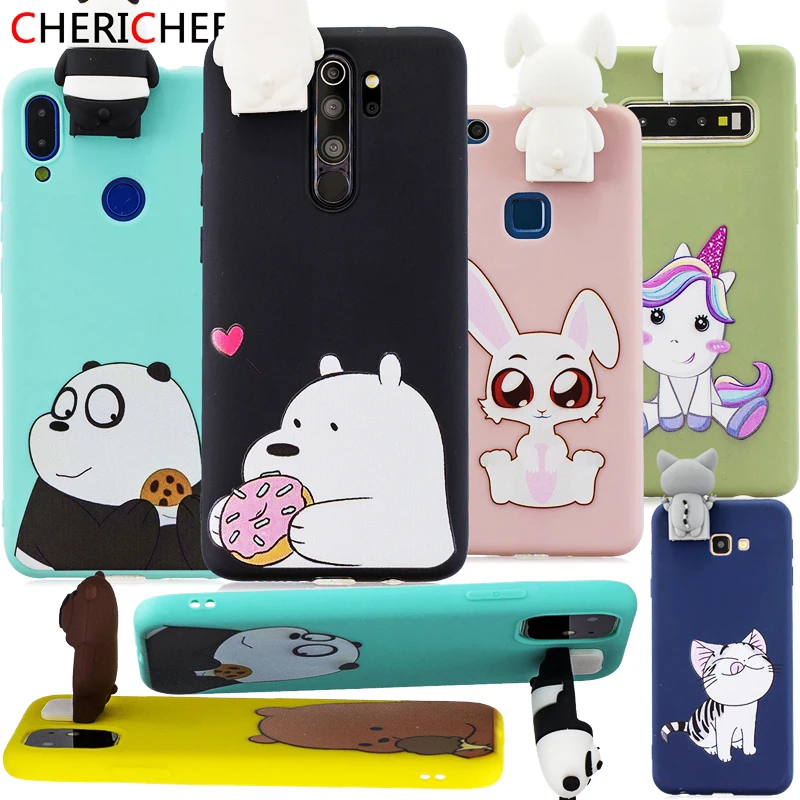 3D Cartoon Rabbit Stand Toys Redmi Note 8 Pro Case For Xiaomi Silicon Cover Xiomi |