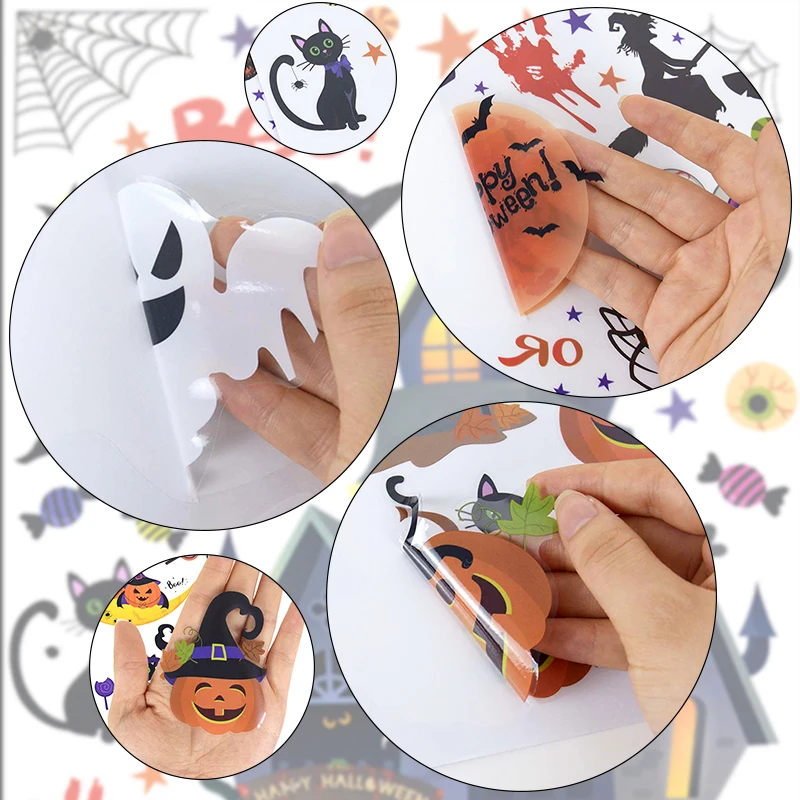

Halloween Decoration PVC Wall Stickers Removable Window Sticker DIY Horror Skull Wall Art Decals for Home Halloween Party Decor