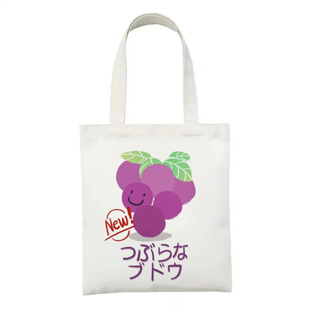 

Cute Bear And Peach Cartoon Printed Handbag Kawaii Women Canvas Bag Casual Cartoon Large Capacity Female Harajuku Shoulder Bags