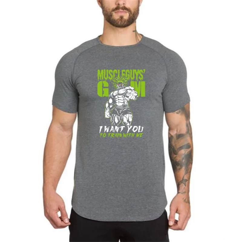 

Летние хлопковые однотонные футболки с круглым вырезом для фитнеса, дышащие мужские короткие крутые футболки, топы с короткими рукавами, но...