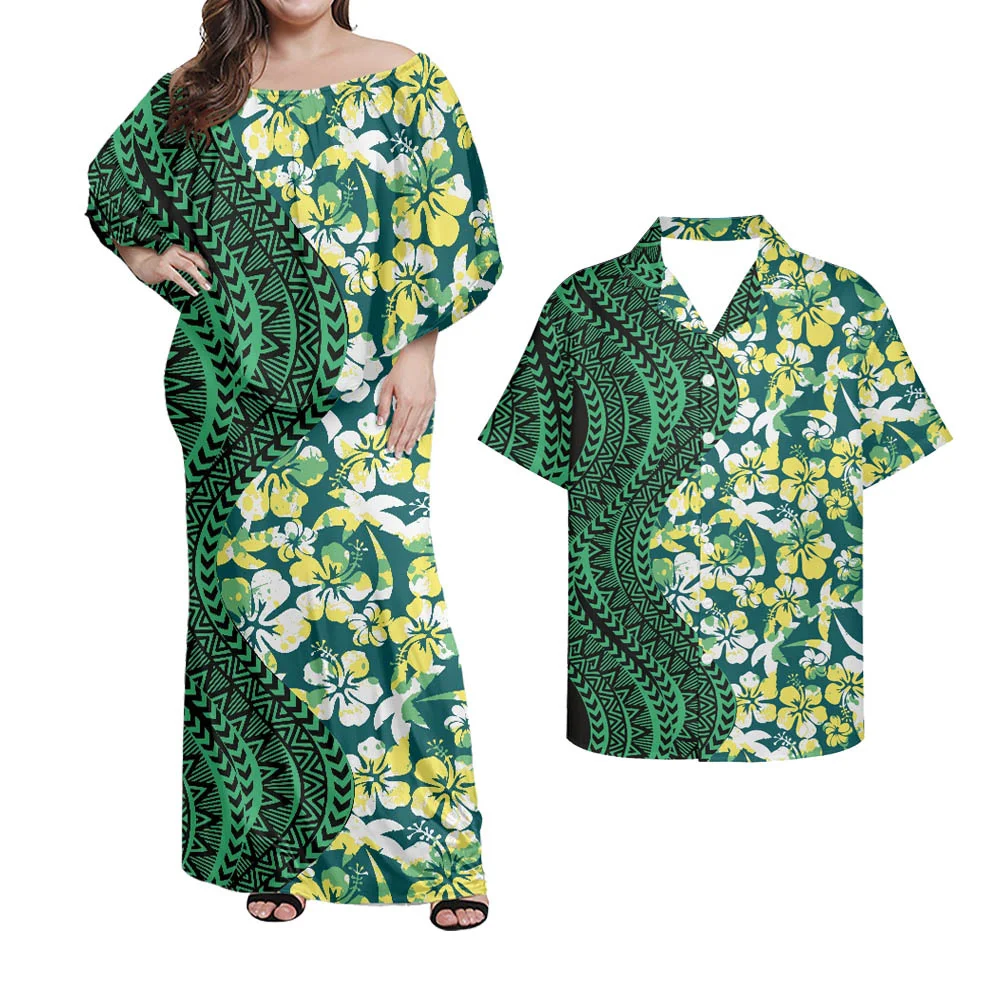 

Зеленое платье-корсет, гибискус, цветочный Гавайский этнический принт, элегантное женское вечернее платье, сексуальное платье на одно плеч...