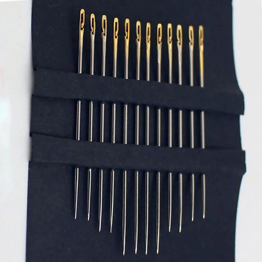 Stainless Steel Sewing Machine Needless Threading Hand Elderly Needle-side Hole Blind Needle Household 12 Pcs | Дом и сад