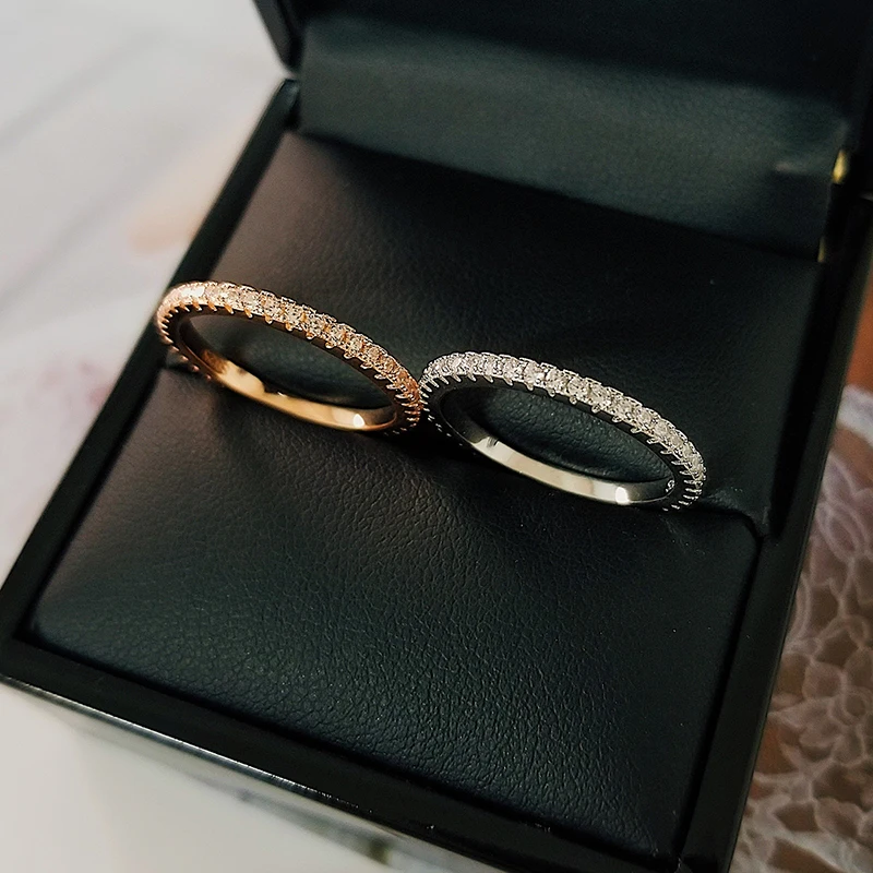 Оригинальное Настоящее модное серебряное кольцо Вечность Обручальное для