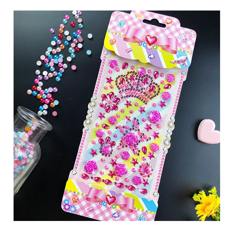 Наклейки с короной со стразами и цветами для женщин украшение мобильного