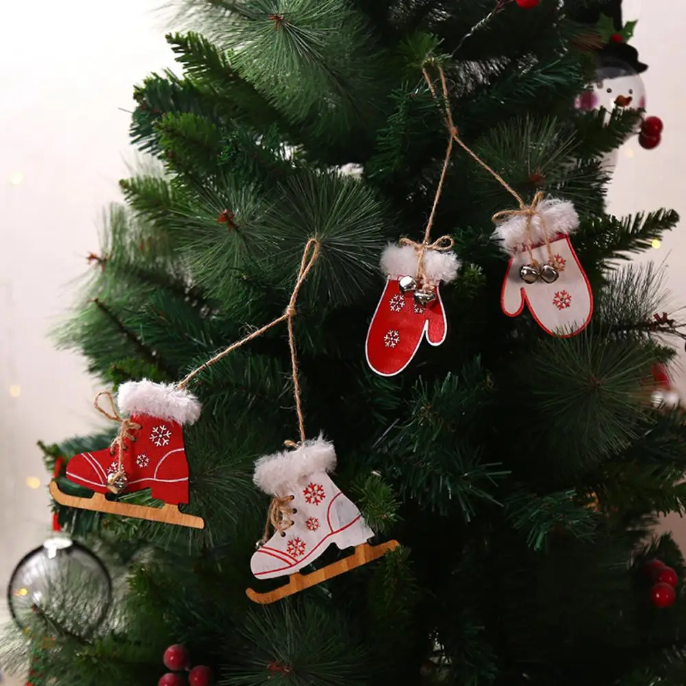 Рождественские деревянные подвески рождественские ботинки перчатки