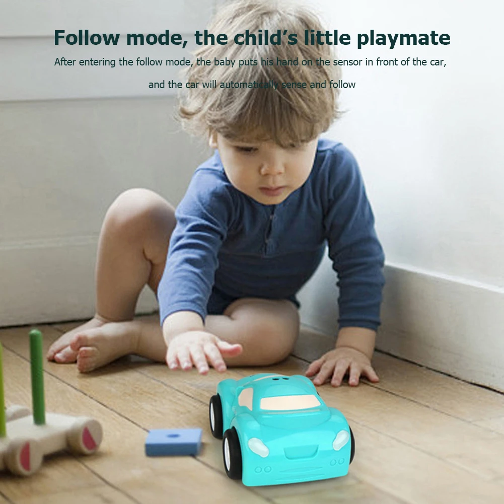 

Mini Cute Rc Car Children's Toy Car Hand Control Sound Light Music Charging Inductive Obstacle Avoidance Following Toy Car