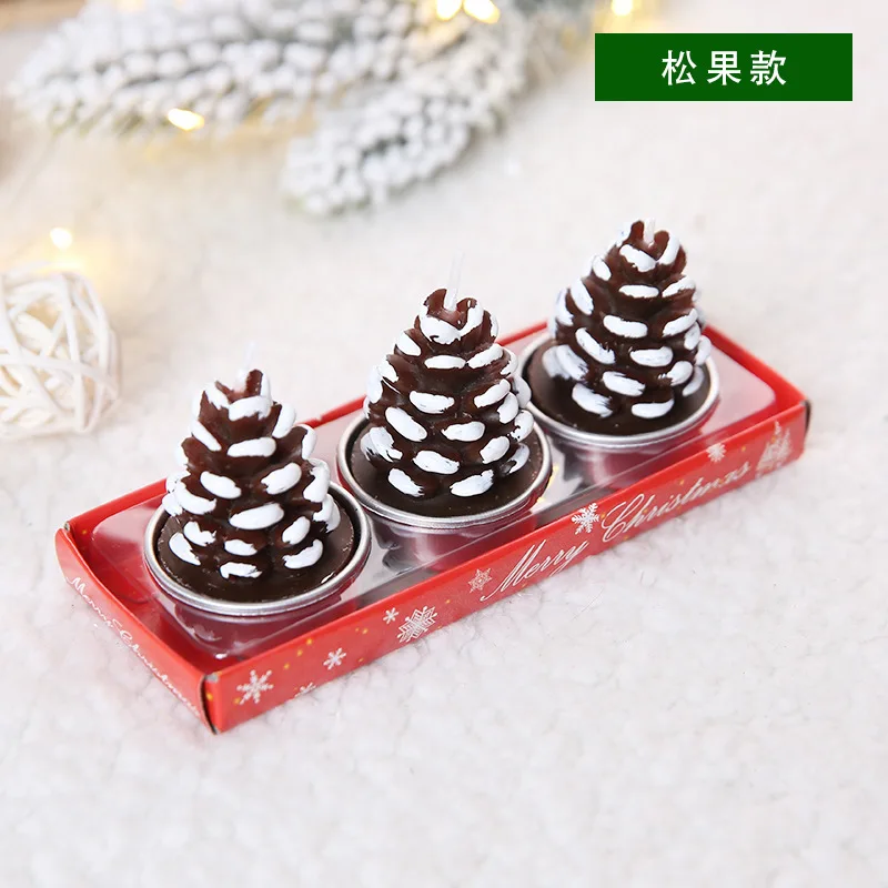 candle Pine cone Navidad деревянный Рождественский поезд новогодняя игрушка подарок для детей Снеговик Рождественская елка украшения для домашнего праздника - Цвет: candle Pine cone