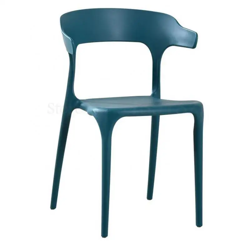 Скандинавский минималистичный пластиковый задний обеденный стул для ресторана