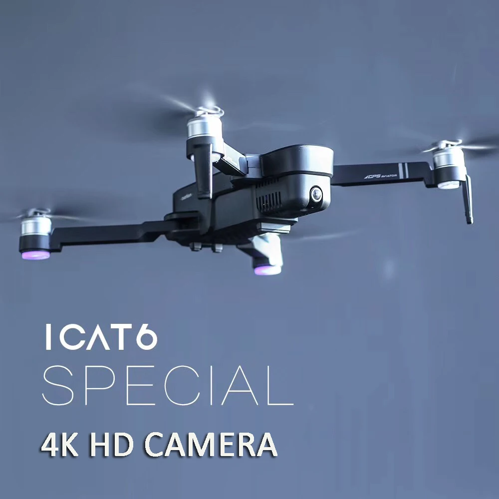 Новый ICAT6 GPS RC Drone селфи с 4K HD камерой Wi Fi FPV оптический поток умный бесщеточный