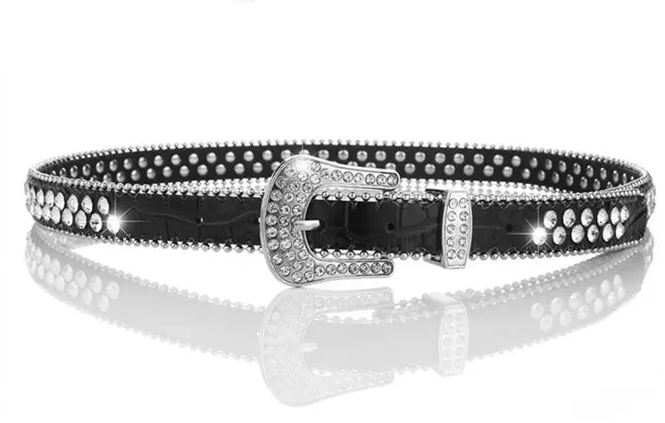 Новые белые ceinture femme 105 см 2021 стильные экокожа (полиуретан) на поясе Стразы низкая