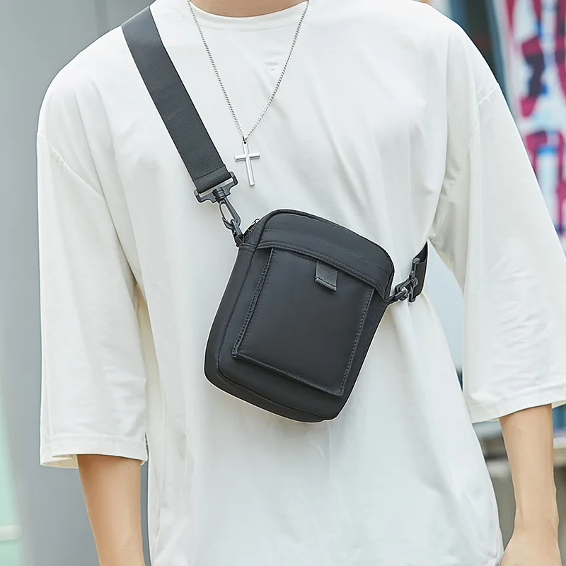 

Fashion Men's Bag 2021 Black Simple Casual Crossbody Chest Bag Oxford Outdoor Sport Stylish Teenager Shoulder Bag Desgner Bags